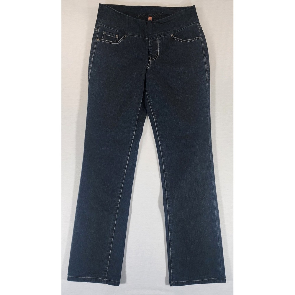 Jag Jeans Womens 8 Pull On‎ High Rise Straight Leg Dark Wash Stretch Denim
